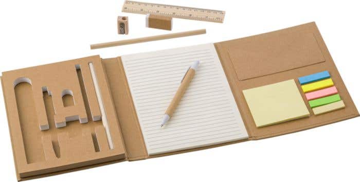 Kartonnen schrijfset met stationary [8-delig]