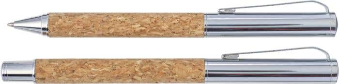 Schrijfset Elmer | Kurk | 2-delig | Balpen en rollerpen