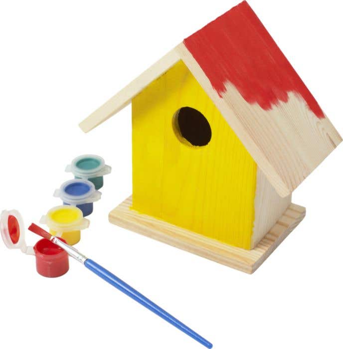 Vogelhuisje met verf