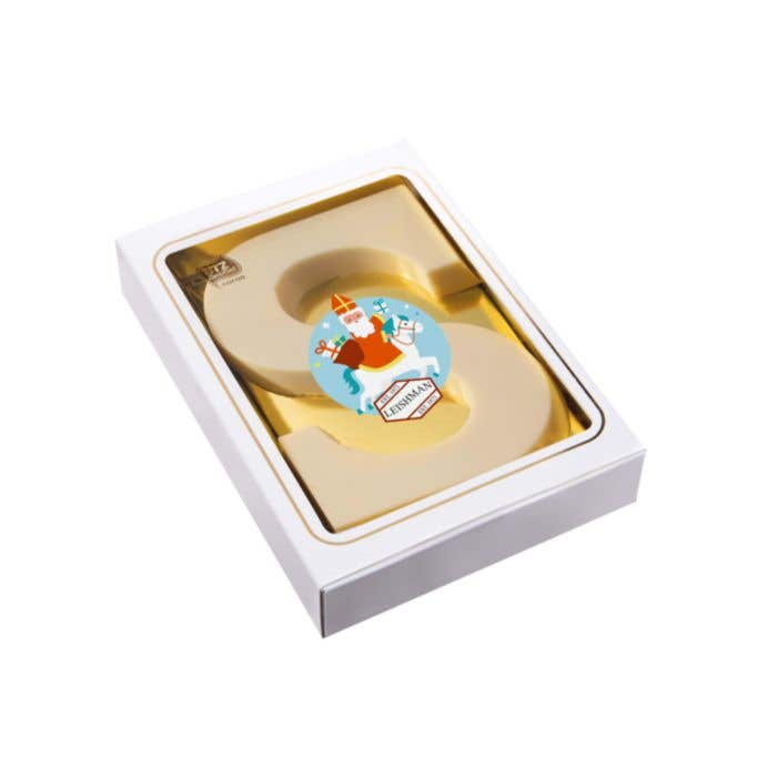 Chocoladeletter S wit