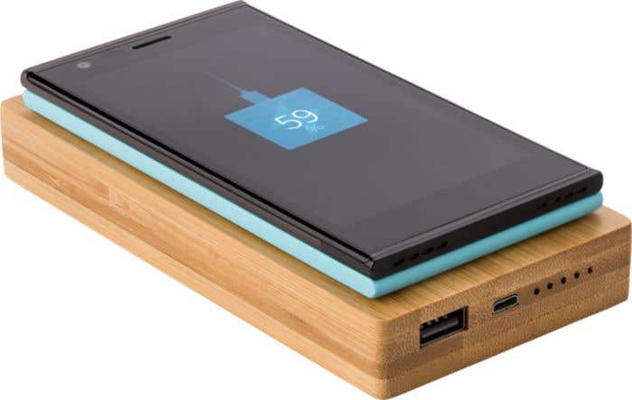 Powerbank Aspen | 6.000 mAh | Bamboe | Draadloos