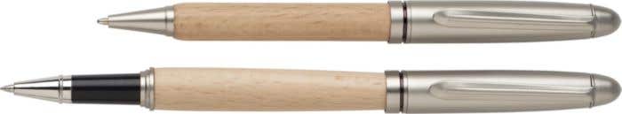 Schrijfset Oliviero | Hout | 2-delig | Balpen en rollerpen