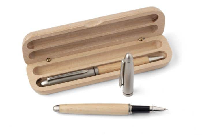 Schrijfset Oliviero | Hout | 2-delig | Balpen en rollerpen