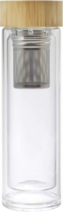 Drinkfles Vicente | 420 ml | Glas | Dubbelwandig | Met theezeef