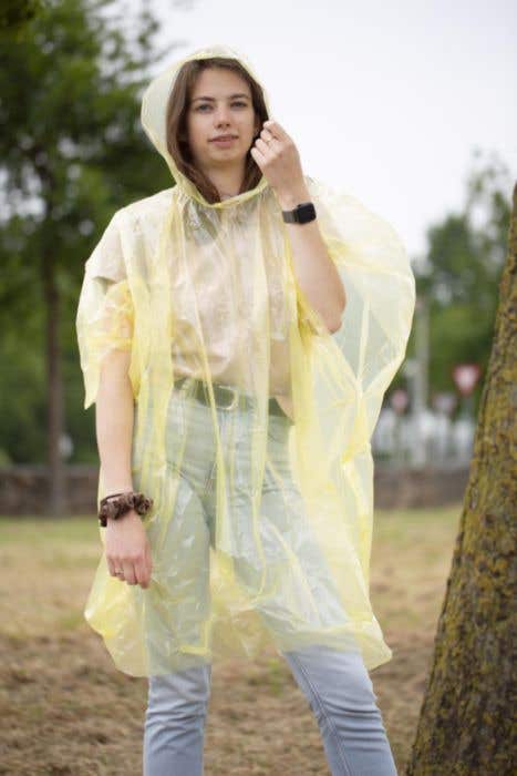 Vinyl poncho met capuchon