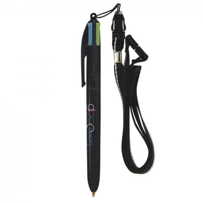 BIC® 4 Colours Fashion balpen met lanyard