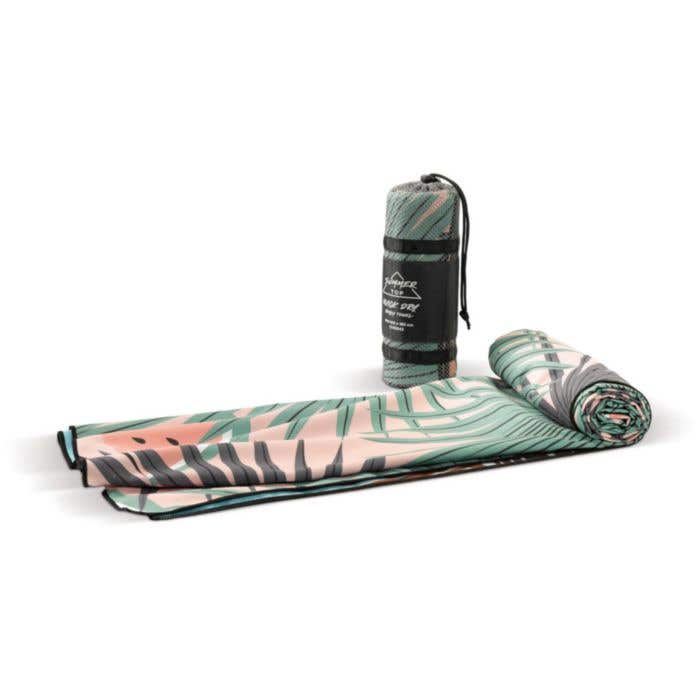 Custom made sneldrogende strandhanddoek in tasje