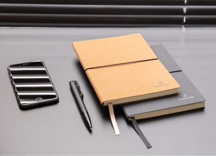 Recycled lederen notitieboek [A5]