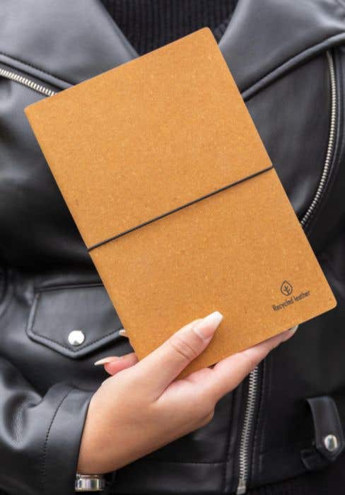 Recycled lederen notitieboek [A5]