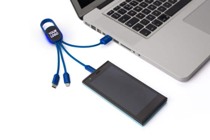 Oplaadkabel met oplichtend logo 4-in-1