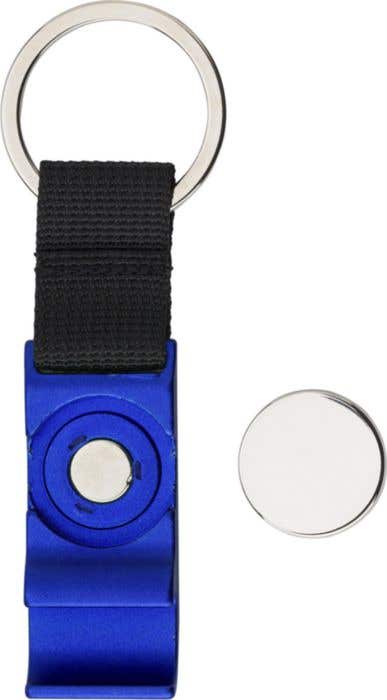 Sleutelhanger met flesopener en winkelwagenmunt