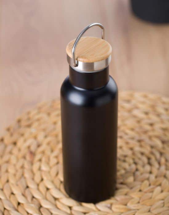 Drinkfles Odette | 500 ml | RVS | Dubbelwandig | Bamboe dop