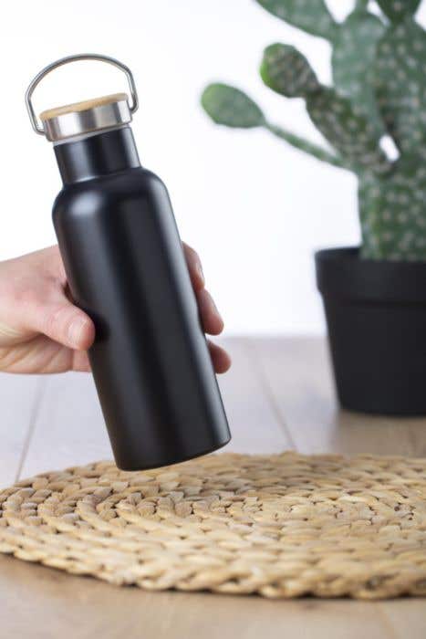 Drinkfles Odette | 500 ml | RVS | Dubbelwandig | Bamboe dop
