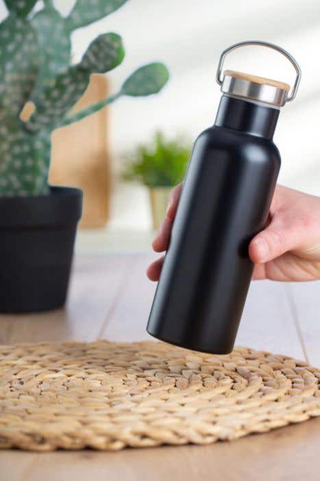Drinkfles Odette | 500 ml | RVS | Dubbelwandig | Bamboe dop