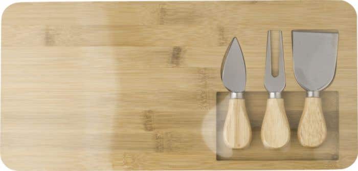 Kaasplank Regina | Bamboe | 3 kaasmessen | 38 x 19 cm
