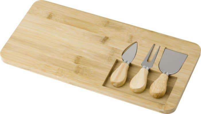 Kaasplank Regina | Bamboe | 3 kaasmessen | 38 x 19 cm