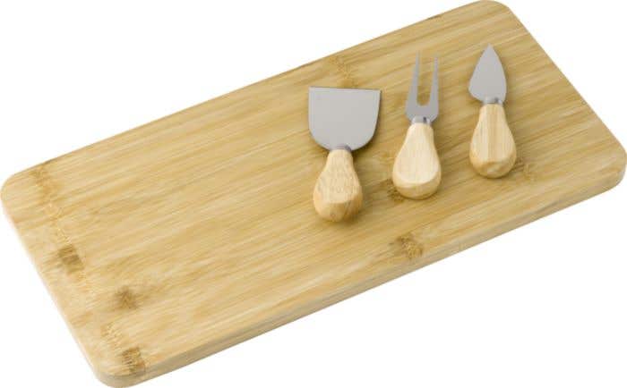 Kaasplank Regina | Bamboe | 3 kaasmessen | 38 x 19 cm