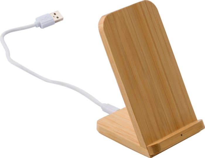 Draadloze oplader Claudie | Bamboe | Telefoonhouder