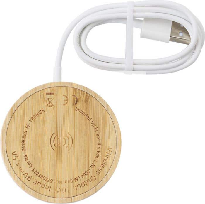 Draadloze bamboe oplader magneet