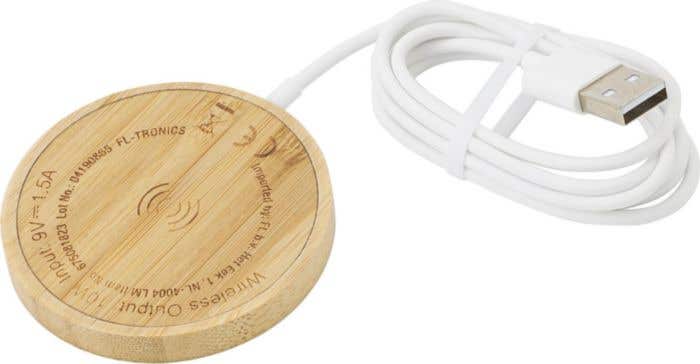 Draadloze bamboe oplader magneet