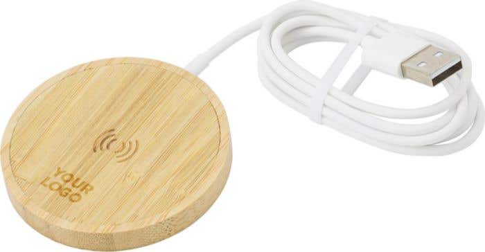 Draadloze bamboe oplader magneet