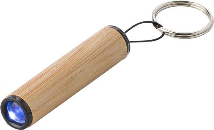 Bamboe sleutelhanger met LED