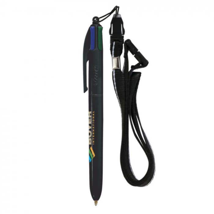 BIC® 4 Colours balpen met lanyard