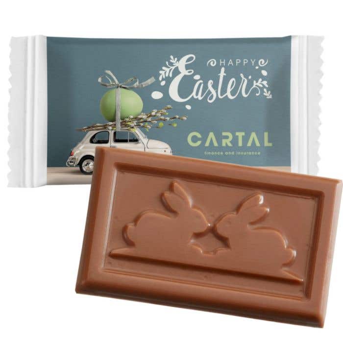 Mini chocoladetablet Pasen in papieren zakje