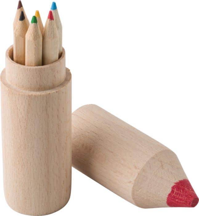 Groot potlood met kleurpotloodjes [6 kleuren]