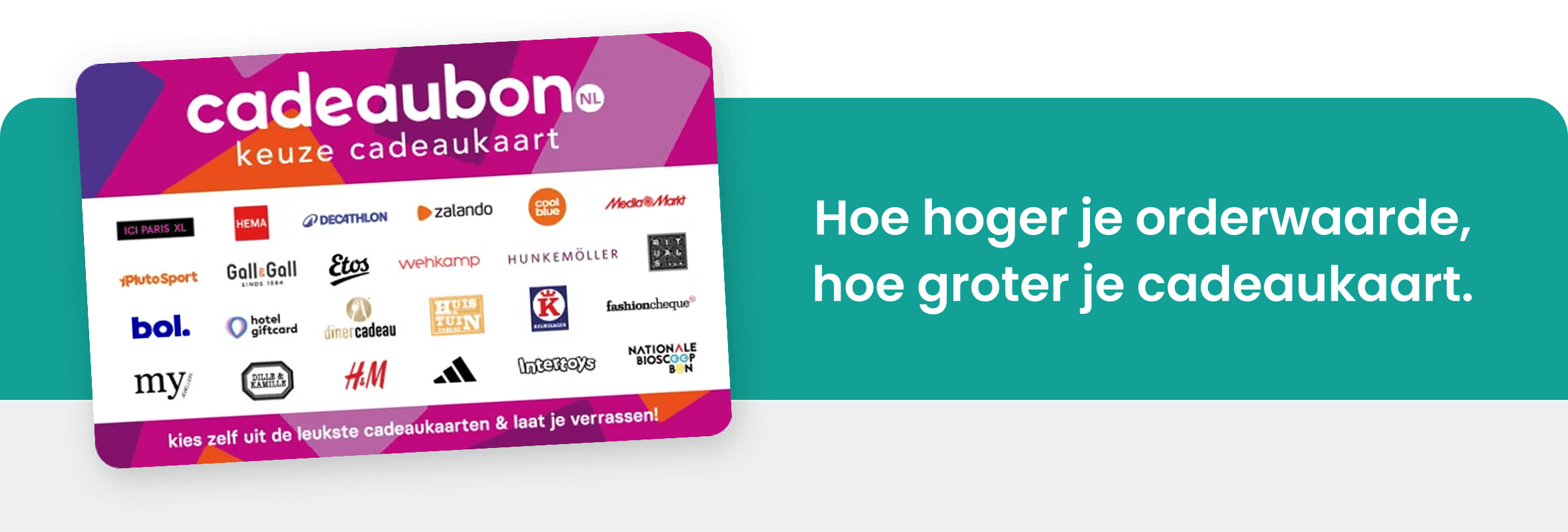 Hoe hoger je orderwaarde, hoe hoger je cadeaukaart